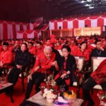 Ganjar-Mahfud menghadiri Rakernas PDIP didampingi Megawati